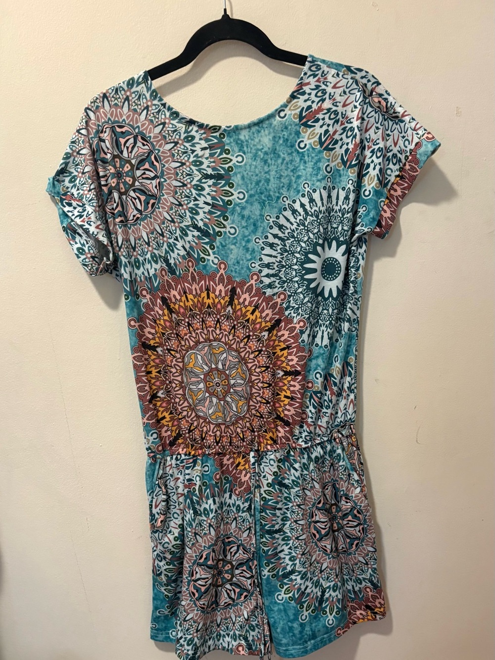 Amazon Turquoise Floral Medallion Romper